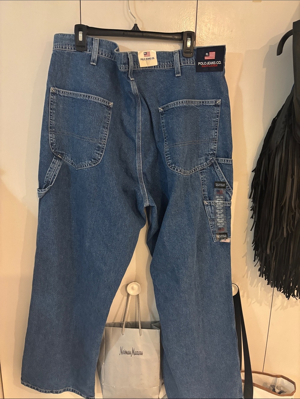Vtg Polo Jeans Co Ralph Lauren New Carpenter Logo Patch Jeans,38x30 - Picture 5 of 7